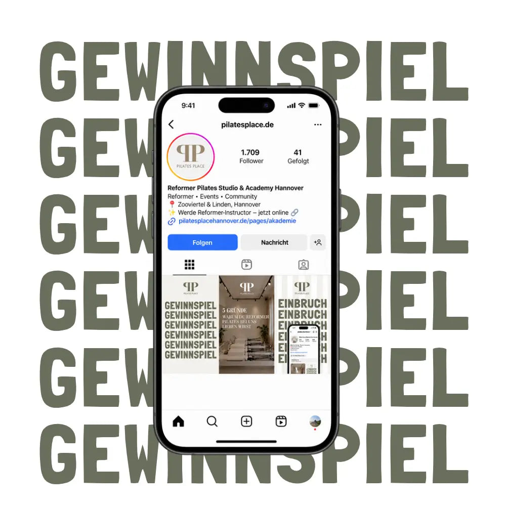 Gewinnspiel von Pilates Place Hannover auf Instagram
